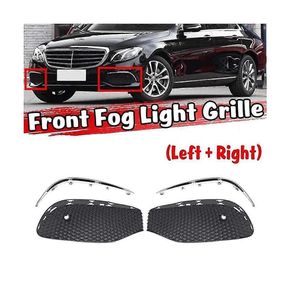 Bil Front Bumper Tåkelys Grill Tåkelysdeksel Med Kromlist For E-Klasse W213 2016-2020