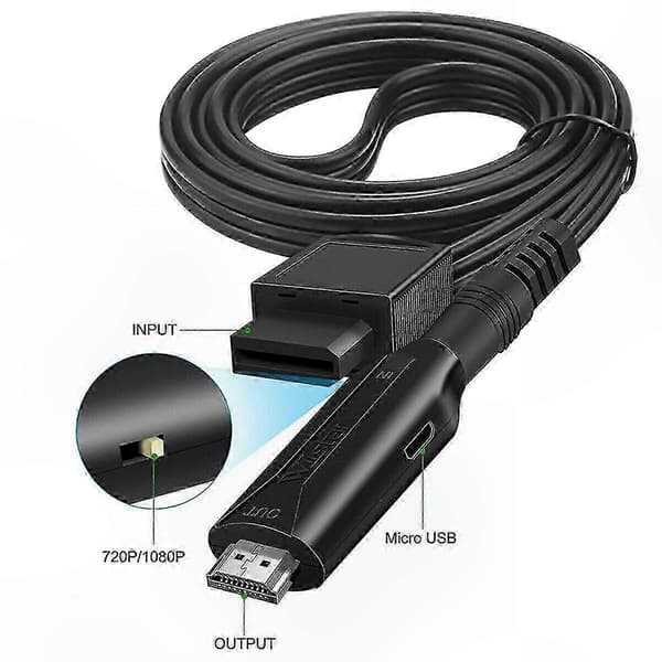 HDMI-adapter för Wii med USB-kabel för spelanslutning