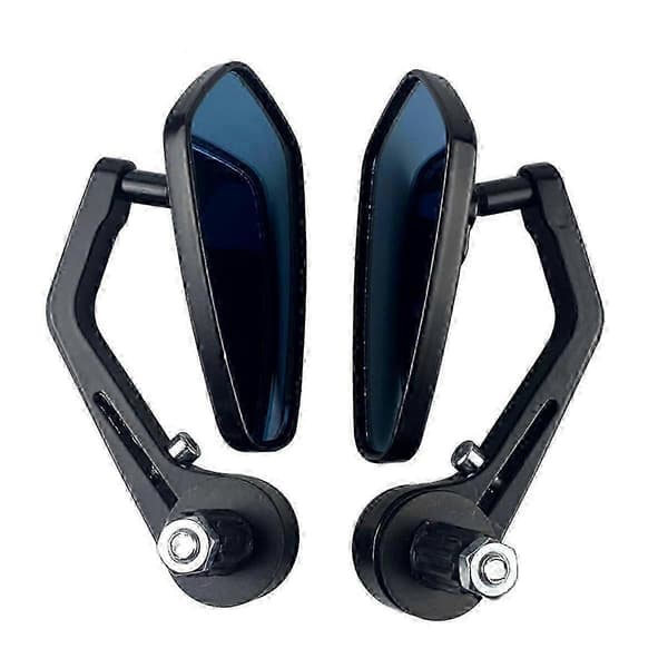 Motorcycle Handle Bar End Mirror 7/8 inch 22mm Custom Smoke Blue Lens