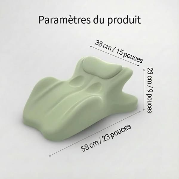 Ergonomic Pillow with Perfect 27° Angle, Multifunctional Memory Foam Wedge Pillow (Green) Vert