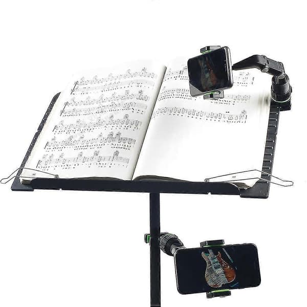 Gitartelefonholder for mikrofonstativ, notestativtelefonholder - 360° roterende mikrofontelefonstativ
