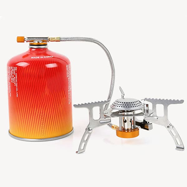Portable Gas Stove for Camping, Windproof and High-Efficiency Burner with Durable Material and Built-in Wind Deflector, Foldable Camping Stove with
