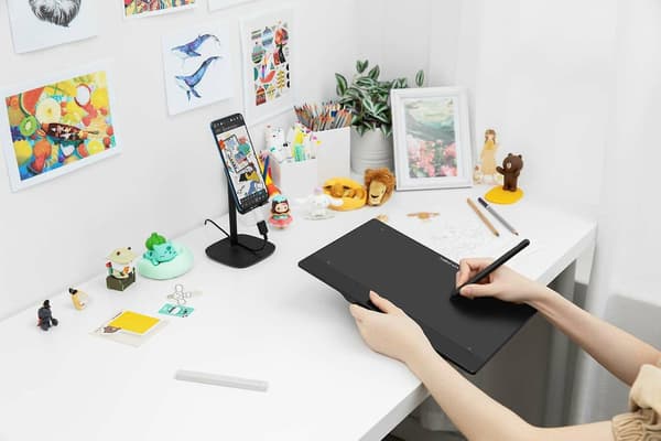 Xp-pen Deco Fun L 10x6 tommer Grafiktablet Tegneplade Med 8192 Digital Pen Support Chrome Android Blå black