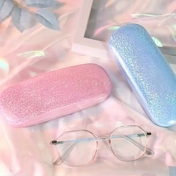 Hard Eyeglass Case - 4-Pack Universal Glasses Holders with Velvet Lining - Sunglasses Storage Box Black White Pink Purple