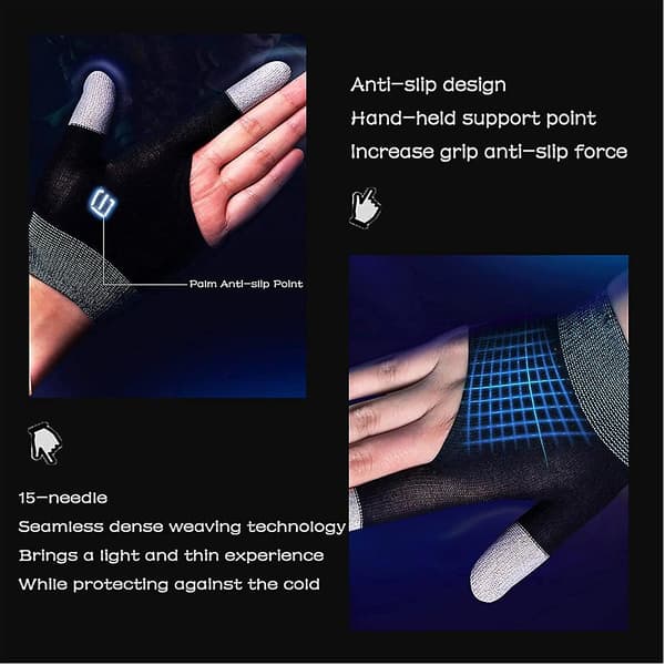 [13]Gaming Gloves, Game Controller Thumb Sleeves, Two-Finger Gloves for Mobile Game Controllers, Precise and Sensitive, Sweat-Wicking Breathable Seamless