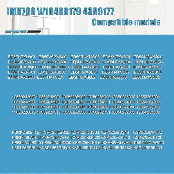 egnet til imv708 køleskab vandindløbsventil w10408179 2304757 Blue  White