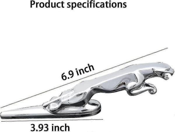 3D Emblem til Jaguar - Bilforside, Hættepynt, Krom Eagle Badge, Biltilbehør