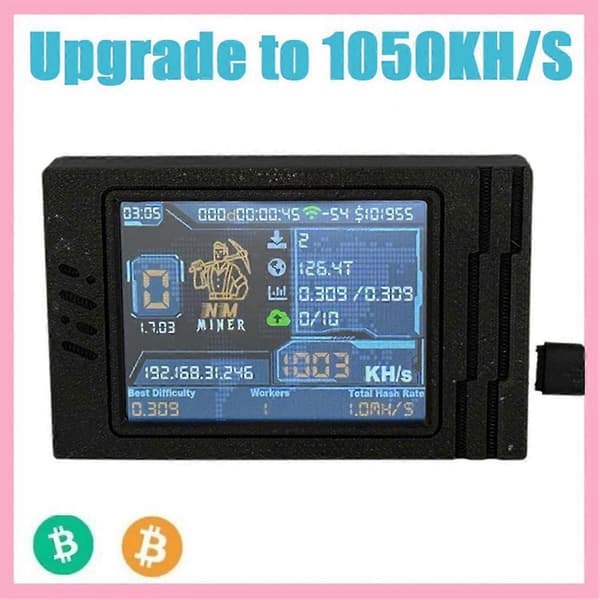 NerdMiner V2 MAX Solo Miner 1050KH/S BTC Krypto 2,8 tommer Smart Display Miner Nerdminer Vind 3.125 BTC