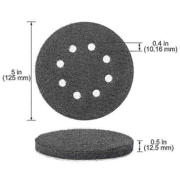 6 stk 5 tommers borrelåssvampunderlag for slipeputer 8-hullsdesign 125 mm