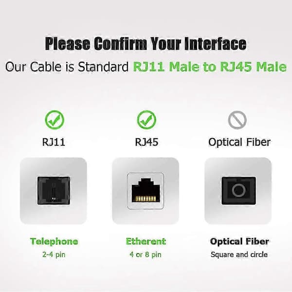 RJ11 till RJ45 telefonkabel - 3M, Ethernet-modem