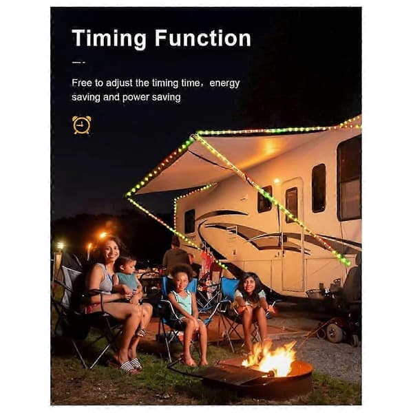 LED Smart APP RGB Camping-lysslynge: Vanntett, oppladbart utendørs nattlys White