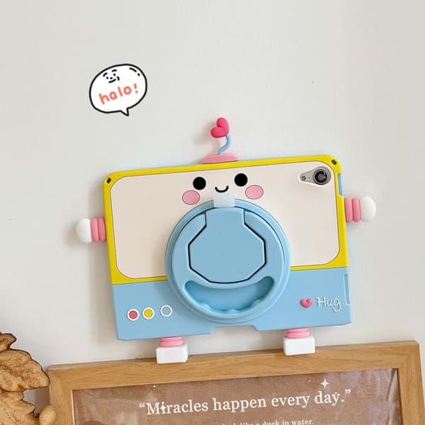 [13R]Stylish Case for iPad Mini 6 Cartoon Robot Tablet Silicone