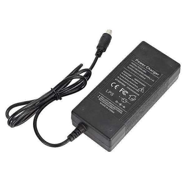 42V 1.5-2A Elektrisk Sparkesykkel Lader Litium Batterilader for Elektrisk (EU-plugg) Black