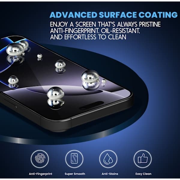 【13】2-pack iPhone 16 Pro Screen Protector & 1-pack Lens Protector - Tempered Glass 9H - Super Quality 3D
