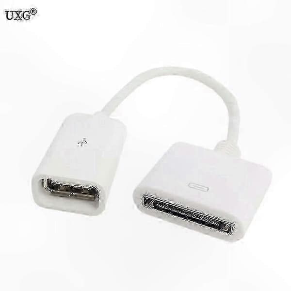 Sort 10 cm USB 2.0 opladnings- og datakabel med 30-bens hunstik til universel docking
