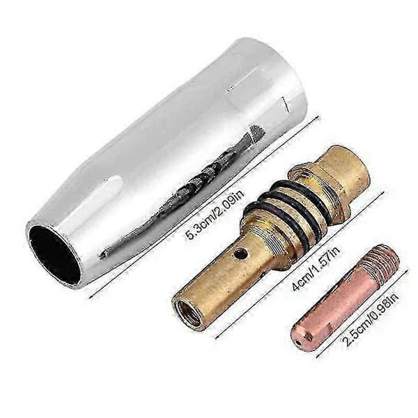 16 pcs 0.8mm Mig Welding Nozzles with Gold Tip for Welding Machine Silvergold