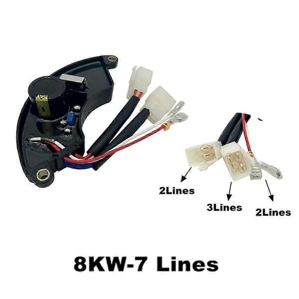 Lämplig för 8Kw Generator AVR Spänningsregulator 7 ledningar Black