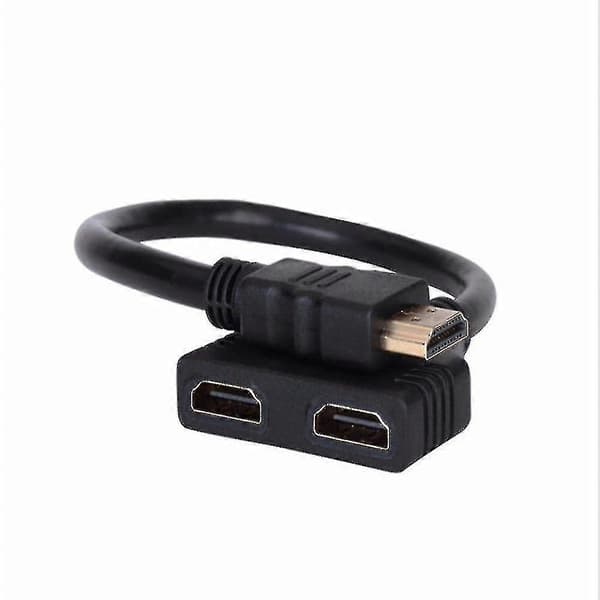 HDMI Splitter - HDMI Splitter Adapter Kabel Splitter HDMI Han til Dobbelt HDMI Hun 1 til 2 Vejs