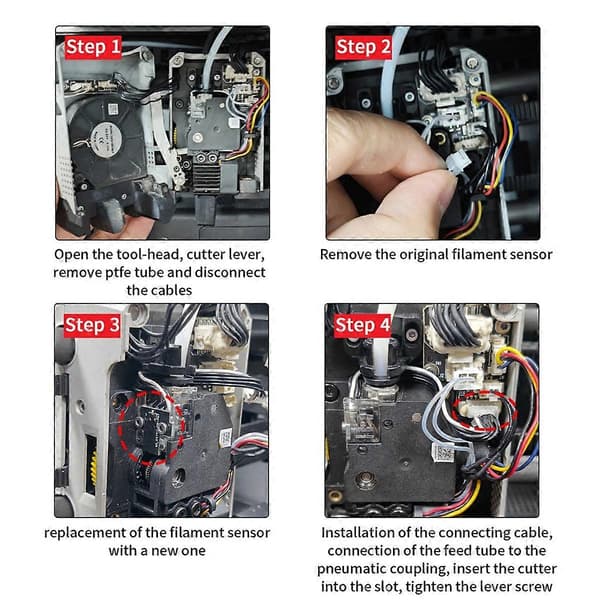 Hall-switch-udskiftning til X1C filament-sensor Hall-switch til X1-serien X1 X1C X1E 3D-printer reservedel Black