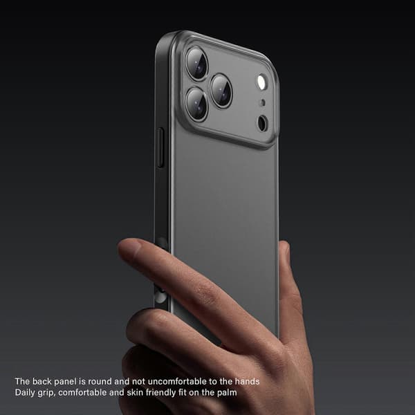 TKdaddy IPAKY Til iPhone 17 Pro Max Cover Stødsikkert PC+TPU Mat Telefoncover Sort