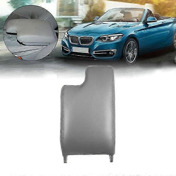 Til BMW E46 3-serie 1998-2006 Læder Armlænsbetræk Midterkonsollåg Grå