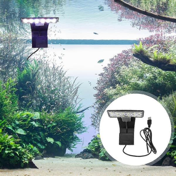 LED-akvarielampa, klämbar LED-belysning för akvarium, vattentät