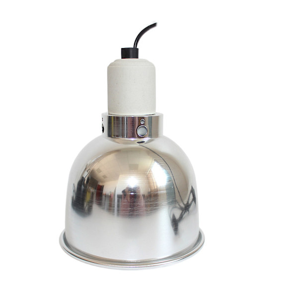 5.5-inch Reptile Lamp with Heating Function, UVB Lamp with Silver Shade, 1.8-meter Cord with Switch, Multifunctional Clips silver