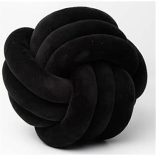Knytkudde Dekorativ Plysj Kast DB sort black 35cm