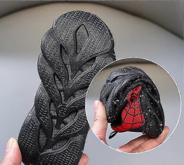 Spiderman Barnesko Nye Gutter Sneakers Med Lys Nye Barnesko Black 29