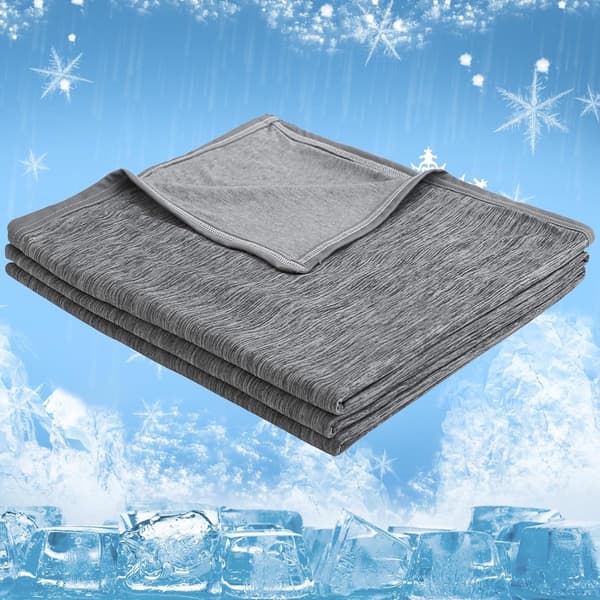 Cooling Blankets for Night, Lightweight Cooling Blanket for Bed, Cotton Blanket, Double-Sided Cooling Blanket, Grey (Grey), 127x152cm