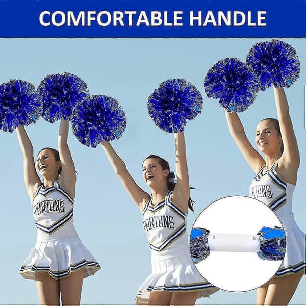 4 stk. Cheerleading Pomponer til Cheerleader Kostume Kvinder, 2 Par Cheer Pomponer All Blue