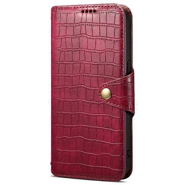 Compatible with iPhone X / XS Wallet Case Anti-Scratch PU Leather Case Stand Crocodile Texture Cover [DB] Red