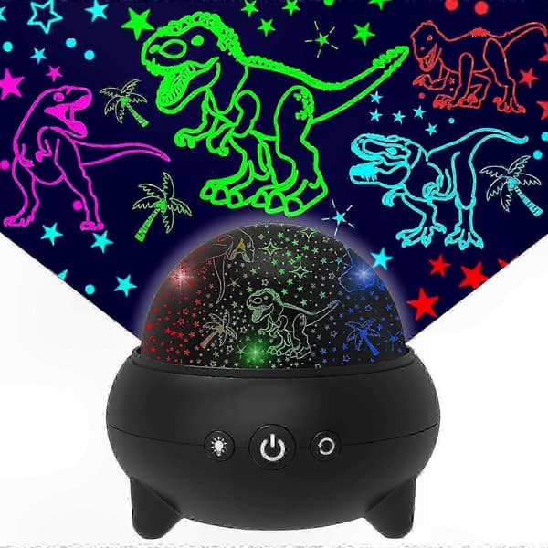 Havdinosaur Projektor Natlampe til Børn, 360° Rotation & 9 Farver, Ideel til Drenge 2-8