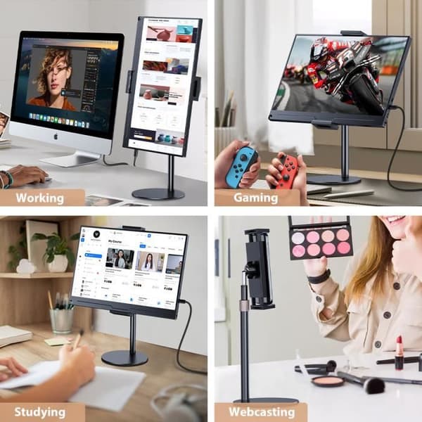 UPERFECT tablettiteline, säädettävä korkeus työpöytäteline tableteille ja puhelimille 4,7\" - 19\"[DB]