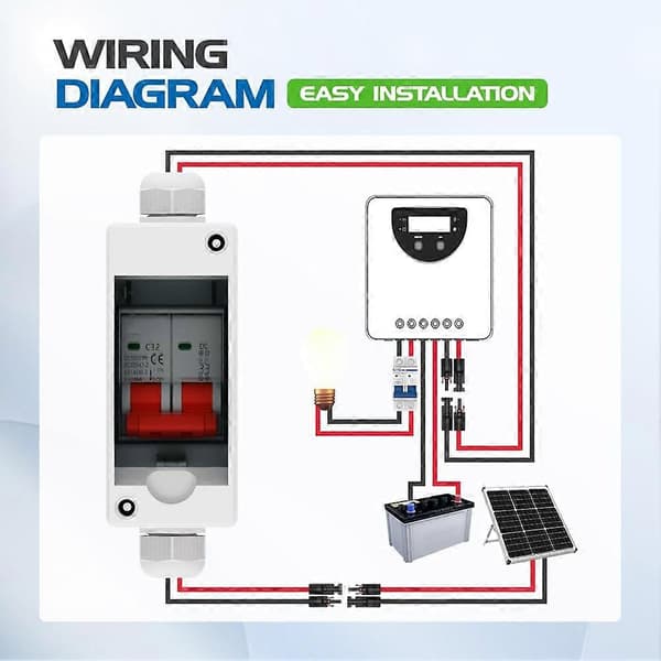 [13]Solar Panel Disconnect Switch, 32A DC 1000V Switch Box PV Disconnect Switch with IP65 Waterproof B