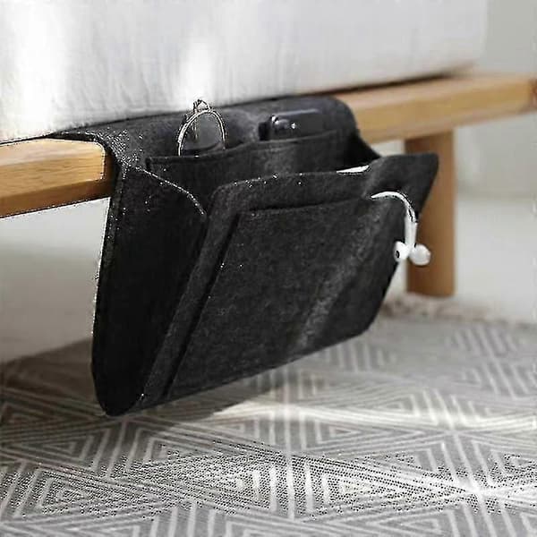 Nattbordsoppbevaringsveske med sofafjernkontrolltelefonholder for soverom Light Grey