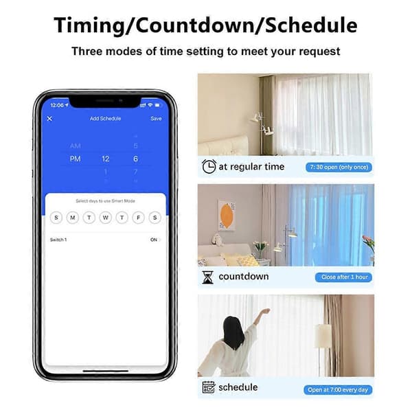 Tuya WiFi Gardinmodul Smart Mini Gardinafbrydermodul Smart Hjem Understøtter Stemmestyring
