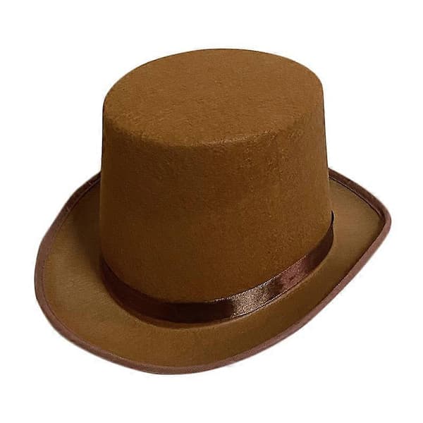 Bristol Novelty Unisex Villavaikutelmainen Silinterihattu Ruskea