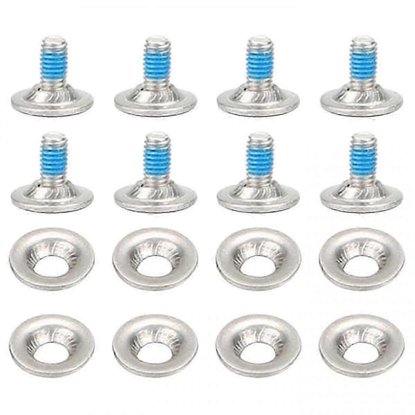 8 stk Snowboardbinding skruesæt med skiver Ski monteringshardware Silver & blue