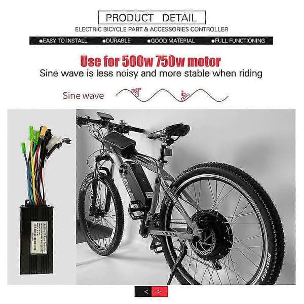 24V36V48V 500W 750W Hall Børsteløs Controller 126A Sinusbølge Tre-tilstands Controller Ebike Controller [db]