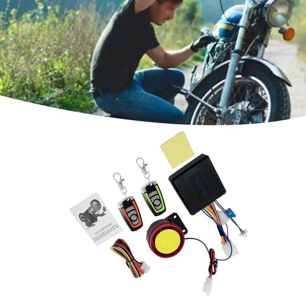 Motorcycle Anti-Theft Alarm System, Adjustable Sensitivity, Remote Control, Engine Start, Flashing Warning Light, 125DB Super Sound, Works with 12V