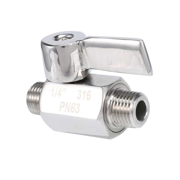 egnet for 316 kuleventil i rustfritt stål 1/4 tomme npt utvendig gjenge mini Silver