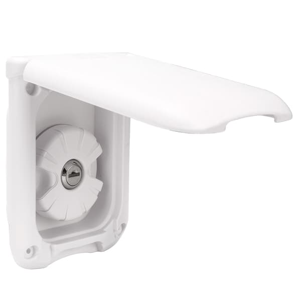 RV Gravity Fresh Water Fill Hatch Inlet with Keys Square White for RVs Caravans Trailers Yachts