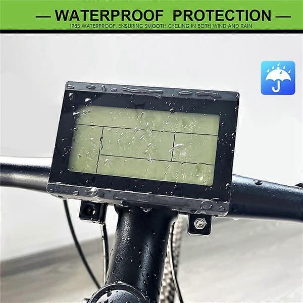 Elektrisk sykkeldisplay KT LCD3 for KT Intelligent Controller 24V 36V 48V Ebike Panel Vanntett As Shown