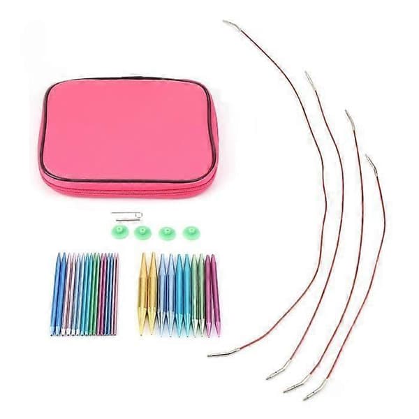 Ruidi Strikkepinner Sett med 13 par utskiftbare rundpinner Deco Tieback Knitters