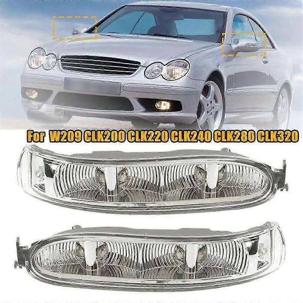 Bil sidespejl LED-lampe til CLK Class W209 C209 2002-2009 bakspejl blinklys A23082 Transparent