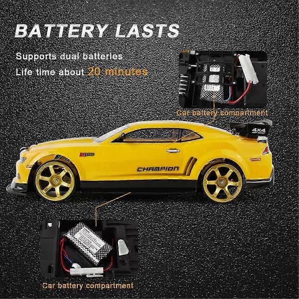 1:10 70Km/H 2.4G RC Drift Racing Car 4WD kahdella akulla