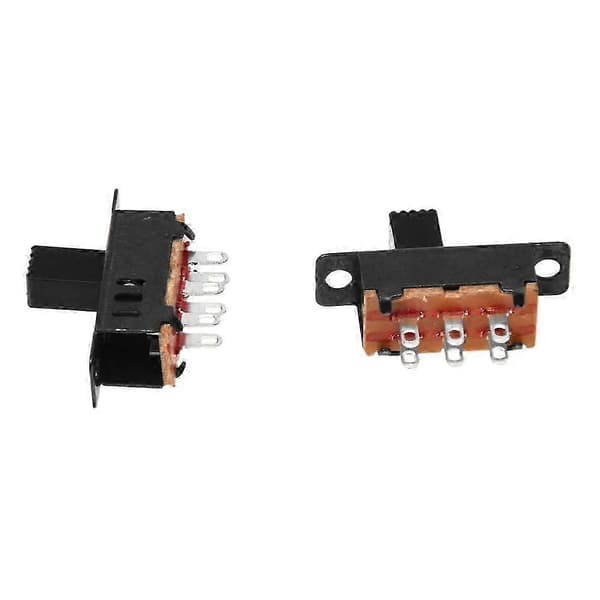 10 x DC 0.5A 50V 3 Posisjon 2P2T DPDT Panelmontert Skyvebryter SS23D32 As shown