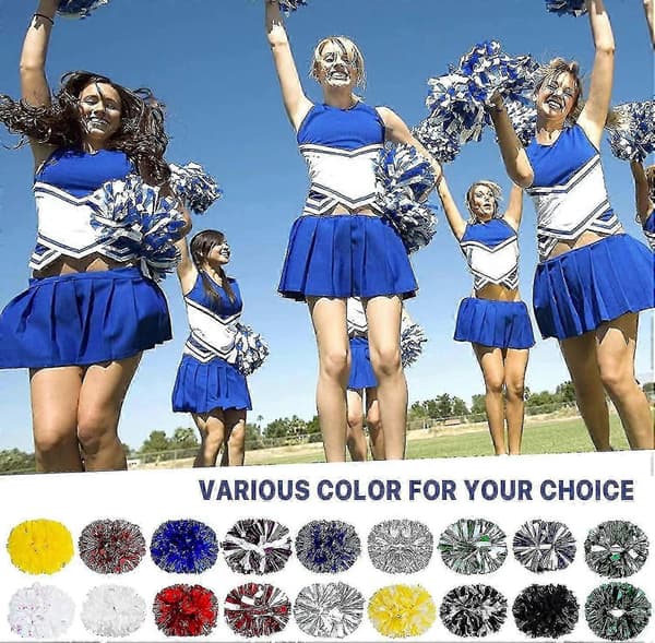 4 stk. Cheerleading Pomponer til Cheerleader Kostume Kvinder, 2 Par Cheer Pomponer Blue White
