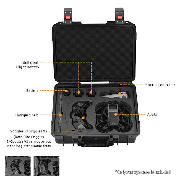[13R] Hard Case Suitcase Protective Case Storage Box Container for Avata/Goggles2/GogglesV2 Drone Accessories